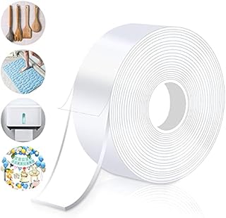 MagicQCraft Strong Nano Double Sided Adhesive Tape, 9.8FT Traceless Washable Transparent Double Sided Tape Reusable Nano Adhesive Tape for Wall, Kitchen, Party, Photos, Carpet