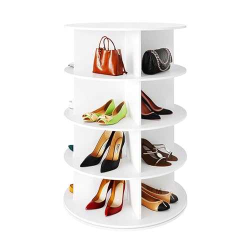Meubles de rangement à chaussures rotatif 4 niveaux tour autoportante 360