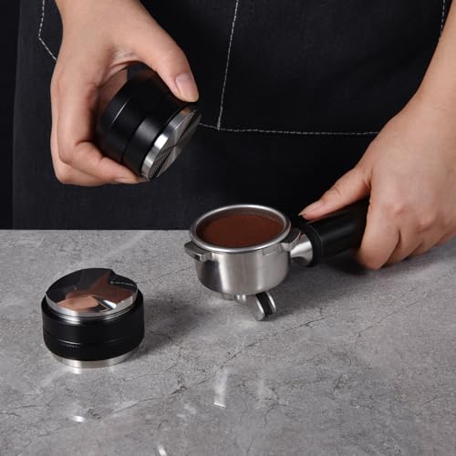 Image of MATOW Spring Loaded Palm Tamper Compatible with Breville 54mm Portafilter | 30lbs Calibrated Pressure, 53.3mm Ripple Stainless Base, Palm Handle, Consistent Tamping
