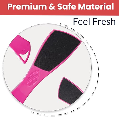 Image of TEMPERIA (1pc) Foot Scrubber for Dead Skin - Double Sided Pedicure Kit for Women - Feet File Scrub Tools, Heel Scraper Filer & Leg Cleaner Brush - Easy to Use (Multicolour) (HF225)