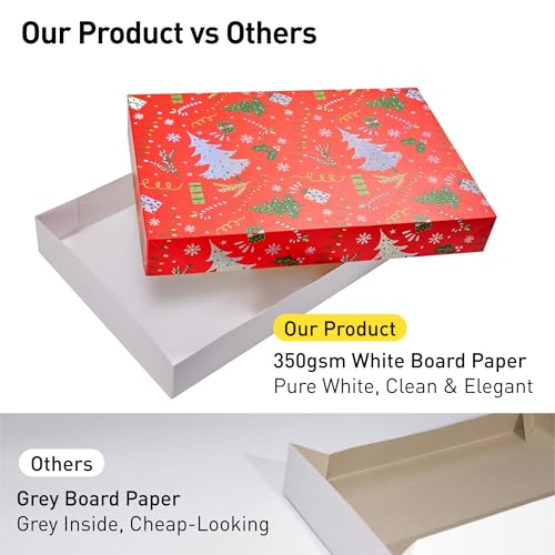 SUNCOLOR 12 Pack 14" Red Large Christmas Gift Boxes With Lids For Clothes Presents - Image 5