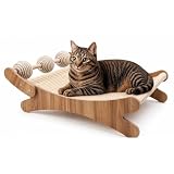 PetElegance -Tiragraffi per Gatti XXL - 3 in 1 con Palline Gioco - MDF e Sisal Naturale – Tiragraffi per Gatti Adulti Grandi, Centro Gioco e Relax - Design Elegante