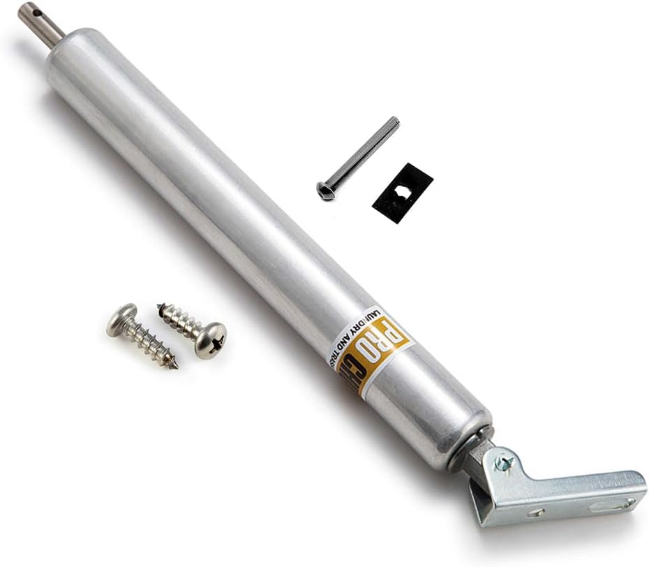 Laundry Door Closer. 8 inch Hydraulic retracted Piston Pump with Bracket & Clevis Parts for Side & Bottom hinged Trash Intake Doors.
