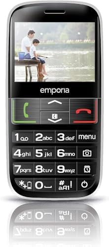 Emporia Euphoria V50_001 Telefon Komórkowy dla Seniorów, Czarny, Duże Przyciski