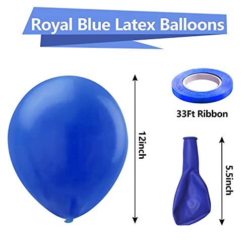 Bezente Royal Blue Latex Party Balloons - 100 Pack 12 Inch Round Helium Blue Balloons For Birthday Graduation Baby Shower Baseball Nautical Party Decoration #TOP1