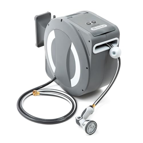 Betta EaseReel Battery-Powered Wall-Mounted Retractable Hose Reel, with Quick-Access Dual