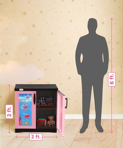 Image of Prima Viva-1 Junior Plastic Cabinet for Kid| 2-Compartment Multipurpose Organizer | Under Water-Theme Design | Strong & Spacious Cupboard for Toys, Clothes & Essentials