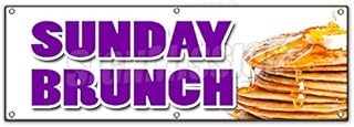 72" Sunday Brunch Banner Sign Breakfast Lunch Champagne Buffet Egg Benedict