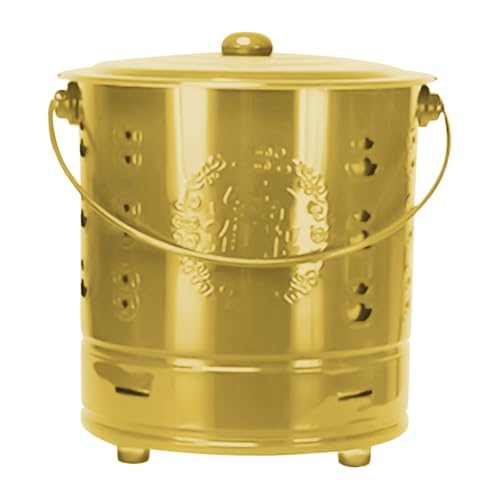 Canne à feu - Incinérateur en métal galvanisé | Burner en bois, seau à corbeille en acier inoxydable avec couvercle | Brûleur résistant à la chaleur pour cheminées cour paysages de campe