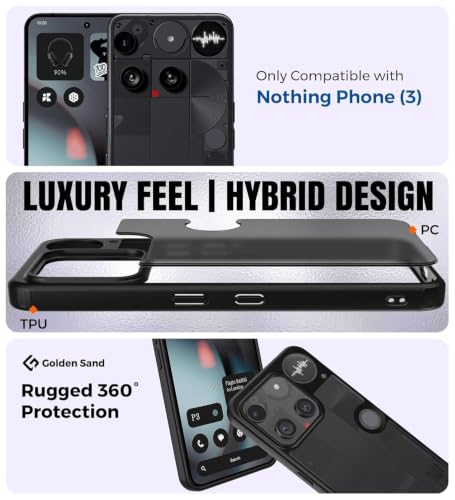 Image of Vraity Shockproof Ultra Hybrid Matte Black Case Cover Compatible with Nothing Phone 3
