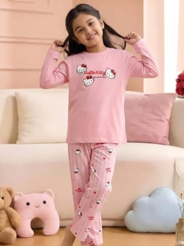 Image of Nap Chief Girls Official Cartoon Characters Cotton Night Suit, Tshirt & Pyjama Set for Sleepwear