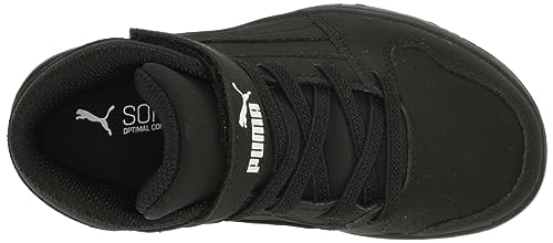 PUMA Puma Rebound Layup Sneaker, Marble Black-Black-Victoria Blue, 11 US Unisex Little Kid
