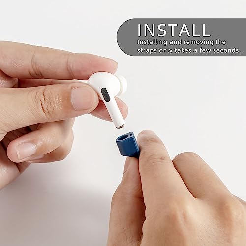 Image of Magnetic Anti-Lost Straps for AirPods,4 Pack Ultra Strong Magnetic AirPod Strap Anti-Lost Neck Rope Cord,Soft Silicone Sports Lanyard Compatible with AirPods 1&2 / Pro /2nd /3rd (Black+White+Red+Blue)