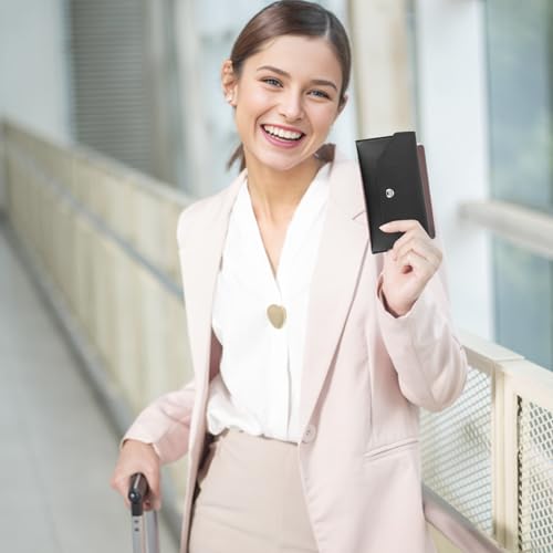 Mabor Envelopes pretos para dinheiro PU couro envelope carteira pequenos envelopes para dinheiro reu