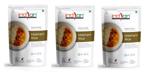 Image of Indian Kitchen Food Instant Makhani Rice- Freeze Dried, Gluten-Free, Ready-to-Eat Indian Vegetarian Meal - Pack of 3