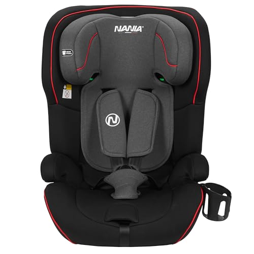 Nania Dallas, Seggiolino auto, 76-150 cm, da 9 a 36 kg, da 15 mesi a 12 anni, Poggiatesta regolabile con 12 regolazioni, Protezione laterale, Portabicchieri,Non Isofix e non reclinabile