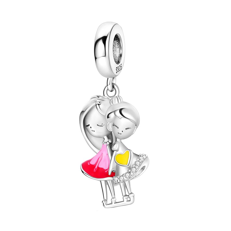 FLUFLO Charm Anhänger Damen 925 Sterling Silber für Armband Charms Beads passend für Pandora Armband und Halskette, Kompatibel mit Europäischen Armbänder für Frauen Mädchen C02