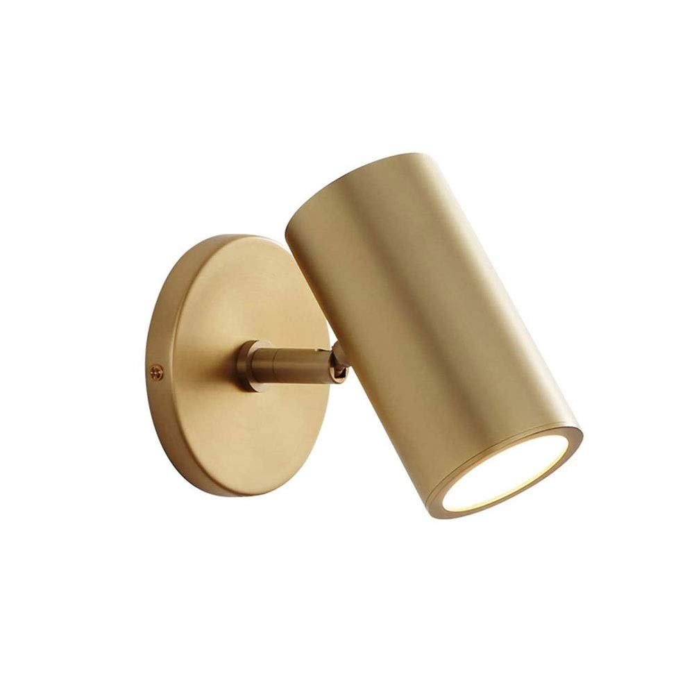 VDOQTLJT Wall Lamp Simple Modern Bedroom Bedside Aisle Corridor Hotel Background Copper E27 Gold Light for House Villa Bar Restaurants