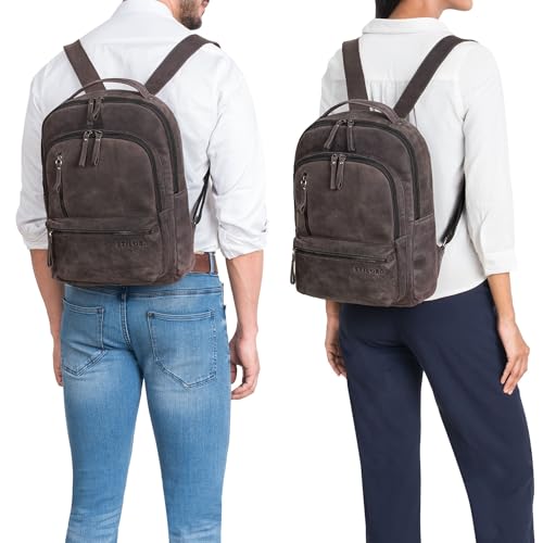 STILORD "Remy" Business Leather Backpack Vintage na Laptop dla Szkoły Biznesu Uni Nowoczesny Plecak na komunikator DIN A4 Oryginalna skóra Kolor:grafitowy