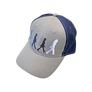 The Beatles Baseball Cap Abbey Road Figures Official 2 Tone Grey Blue Strapback Size One Size - Les Beatles, Paul McCartney, John Lennon, RIngo Starr, George Harrison