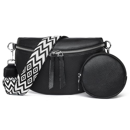 JSTHHTT Marsupio Donna Elegante in Pelle, Borsa Tracolla Con Spalline Larghe per Festival e Viaggi