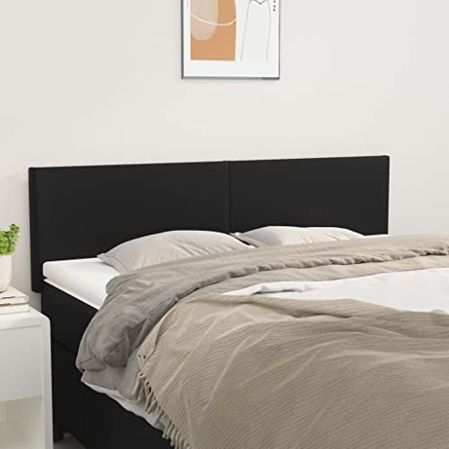 Générique Têtes de lit 2 pcs Noir 72x5x78/88 cm Similicuir,Meubles,Lits & Accessoires,Têtes et Pieds de lit,Noir,9 KG,345792