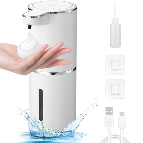 Zawaer Dispenser Sapone Automatico, 380ml Con Sensore Infrarossi Dispenser Sapone muro, Usb Ricaricabile Dispenser Sapone Automatico Schiuma, Ipx5 Impermeabile, Adatto Per Cucina, Bagno, Hotel