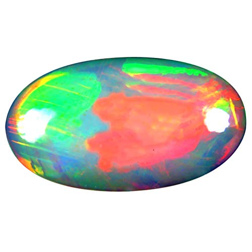 Opale arc-en-ciel 7.21 ct : cabochon ovale multicolore 20x11 mm pour création de bijou