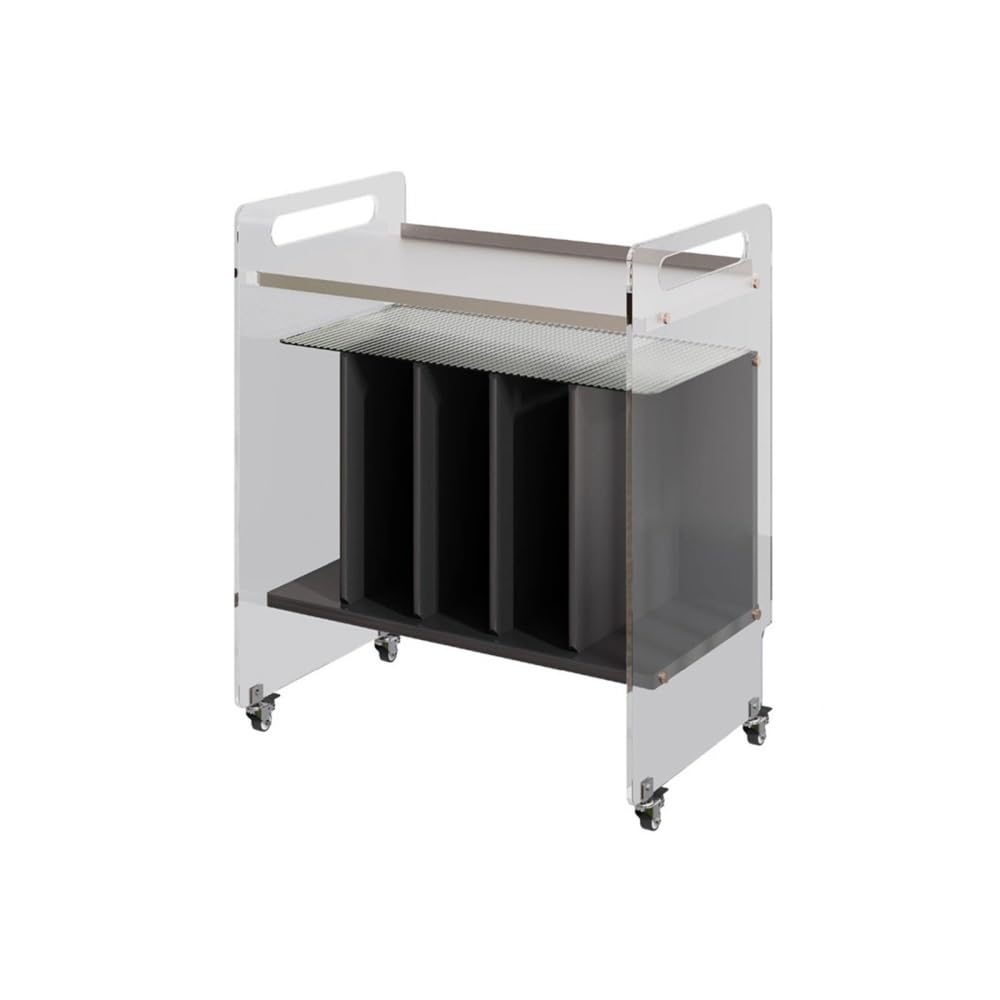RYUQW3RE Cd Storage Rack Home Wooden Vinyl Record Cabinet CD Albums Storage Rack with Casters Acrylic Supports