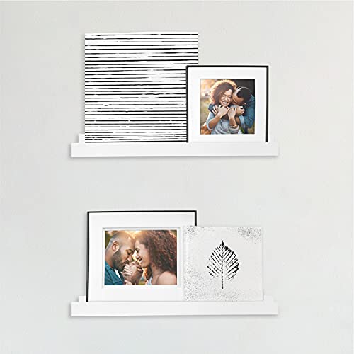MCS Painted Picture Ledge , White, 18 in, Set of 2