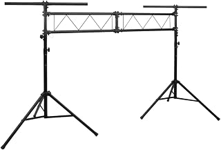 AUUIJKJF Arts & Entertainment - Soporte para luces (acero, 338 x 115 x 180-300 cm), color negro