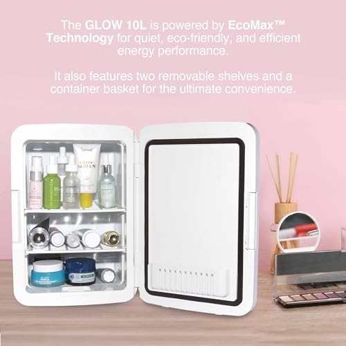 image for Cooluli Glow 10L Mini Skincare Fridge with Mirror & LED Light - Small 