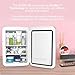 Cooluli Glow 10L Mini Skincare Fridge with Mirror & LED Light - Small Refrigerator for Skin Care, Makeup, Beauty, Cosmetics, Food & Drinks, White