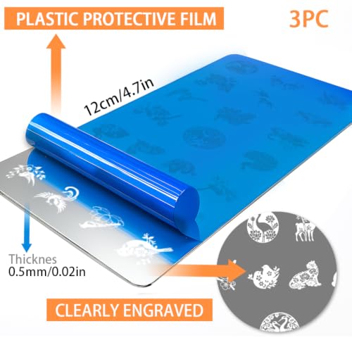 PH PandaHall 3pcs Nail Stamping Plates, Chinese-Style Birds Nail Art Stencils Peacocks Phoenixes Nails Art Templates Stainless Steel Image Plates for DIY Print Manicures Salon Design Women by PH PandaHall - Used condition - Image 2