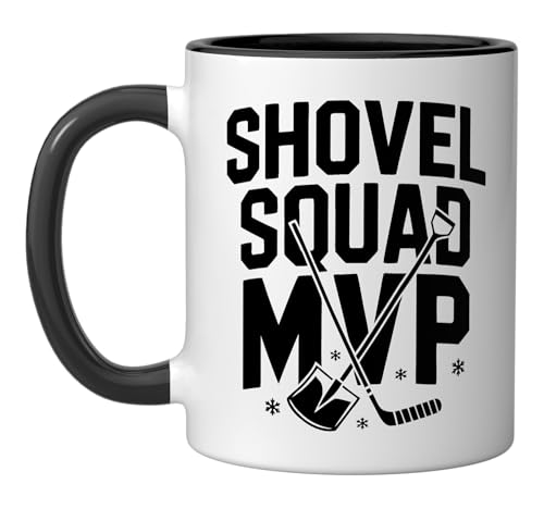 Pond Hockey Shovel Squad Ceramic Mug Black/White