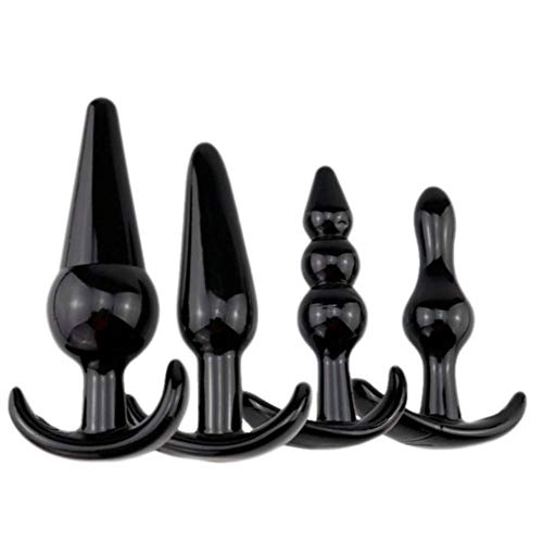 Kit Com 4 Plug Feito Em Silicone Para Iniciantes Preto YAM BALLS
