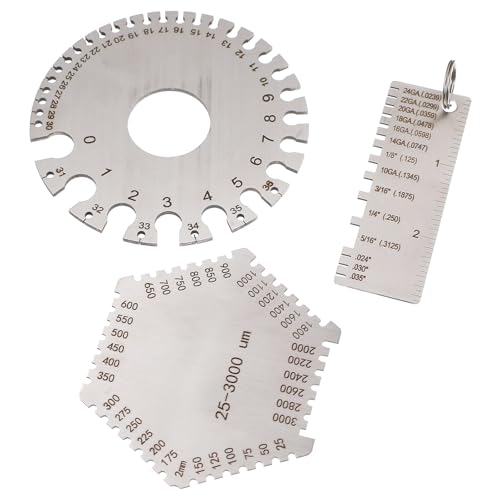 Juego de 3 calibres de acero inoxidable para medición de grosor miniatura 1