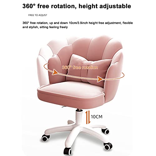 Chaise de bureau ergonomique blanche en velours confortable dossier pétale - 7
