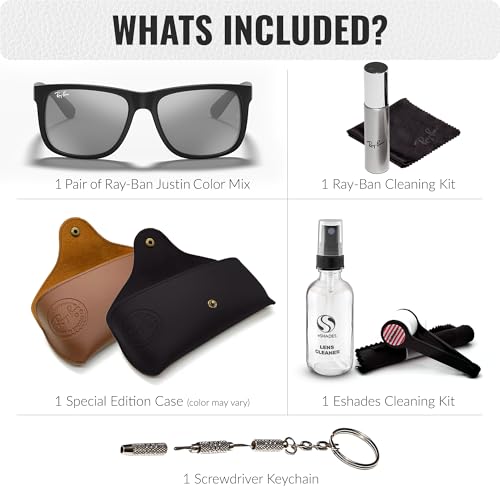 Image of Ray-Ban RB4165 JUSTIN COLOR MIX Sunglasses with Official Eyewear Kit