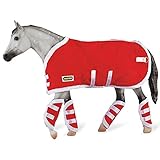 Breyer Traditional Blanket & Shipping Boots Horse Toy Accessory Set, Red