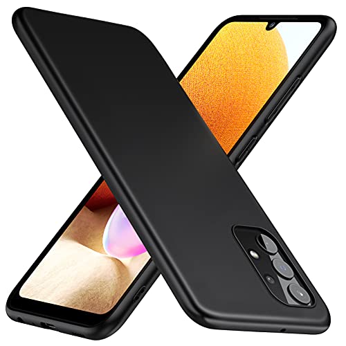 TesRank Samsung Galaxy A32 4G Hülle, Matte Oberfläche Soft Hüllen [Ultra Dünn] [Kratzfest] TPU Schutzhülle Case Weiche Handyhülle für Samsung Galaxy A32 4G-Schwarz Cover