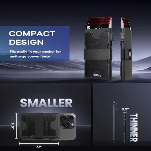 Image of Mens Card Cases, Slim Card Holder Wallet for Men and Women, Minimalist RFID Blocking Wallet with Pop-Up Function, Thin Design, Metal Card Cases Holds 6+6 Cards, Gifts for Men, Men's Accessories