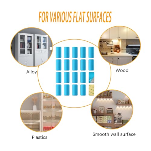 Image of Metal Adhesive Plate Magnetic Stripe for Magnetic LED Lights & Under Counter Lights,Replacement Magnetic Strips with Adhesive Backing(20 Pcs)