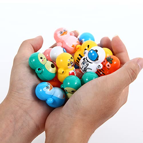 Qyufsvc 60Pcs Mini Tumbler Toy Set For Kids, Cute Animal Tumbler Toy Party Favors Righting Doll Fidget Toys For Boys Girls, Roly-Poly Self-Righting Doll Tumbler Bulk Toys For Classroom Prizes #TOP5