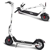 WILIBL Electric Scooter for Adults - Foldable, Lightweight, 15 mph, 12 Mile Range, 220 lbs Max Weight, Electric Brake, White