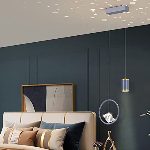 Bu Qi - US Plafon Techo, Creativity - Lámparas Colgantes LED Regulables, 8 W, 3000 K-6000 K, lámpara de Techo de Metal, araña de Cristal, lámparas Colgantes Ajustables for Cocina, Isla, Comedor(B)