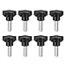 Tool parts 8 Pcs Star Knobs Grips M12 x 40mm Male Thread Steel Zinc Stud Black PP
