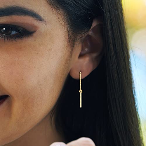 14K Yellow Gold 'Eclipse' Diamond Earrings (.14Ctw Crown Of Light Diamond J-K Color, Vs2-Si2 Clarity & .19Ctw Diamond G-H Color, Si3-I1 Clarity) #TOP3