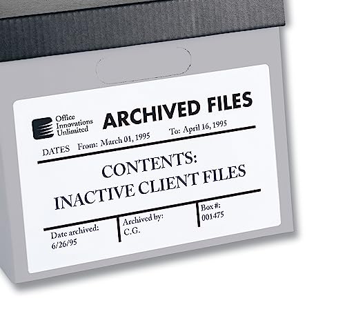 Image of Avery Durable White Cover Up ID Labels for Laser Printers, 5 inch x 8.125 inch, Pack of 100 (6579)