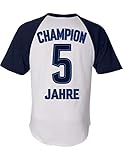 Jungen Fussball Trikot zum 5. Geburtstag - Champion 5 Jahre - Kinder Geschenk Tshirt (122-128)